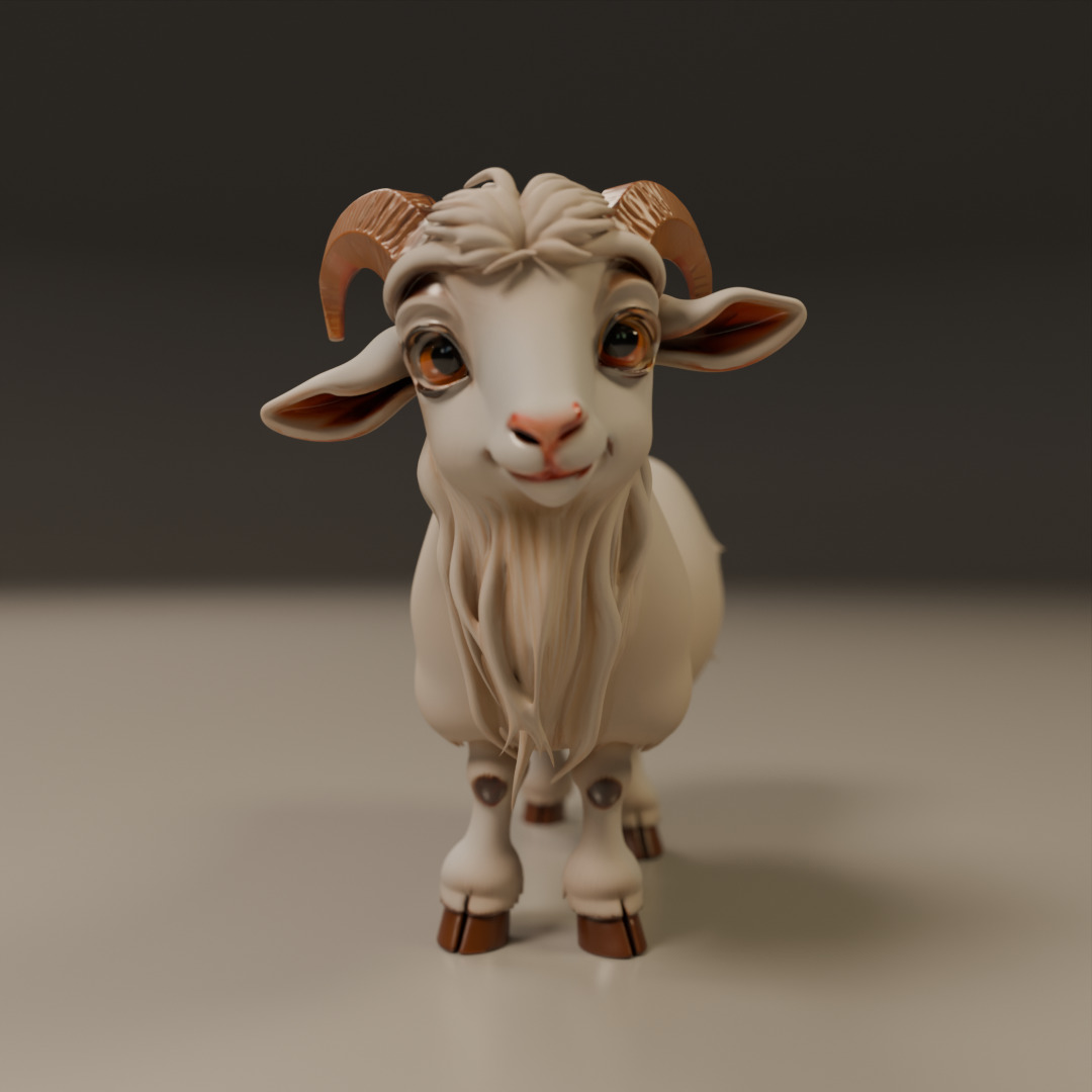 mini goat 3D print model_9