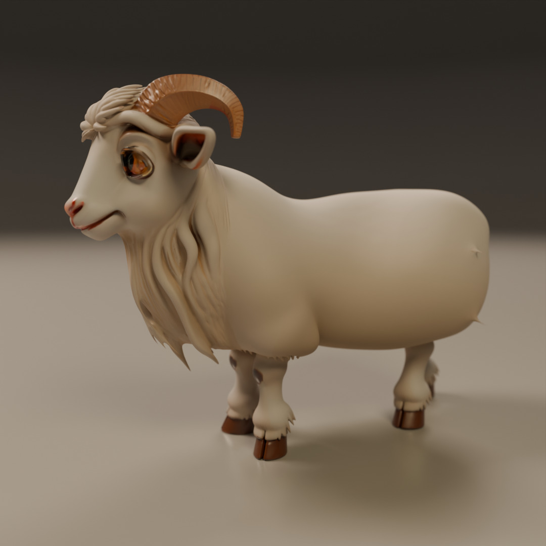 mini goat 3D print model_5