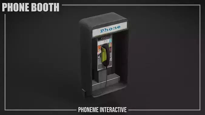 Phone Booth 3D Model - Game Ready Urban Prop Low-poly 3D model