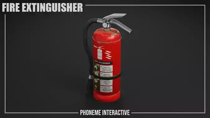 Fire Extinguisher 3D Model - Game Ready LODs