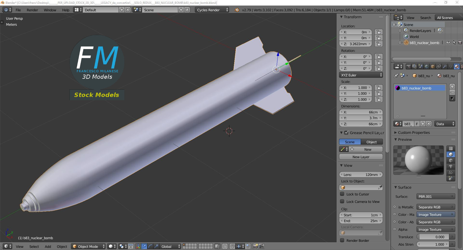 B83 nuclear bomb 3D model_9