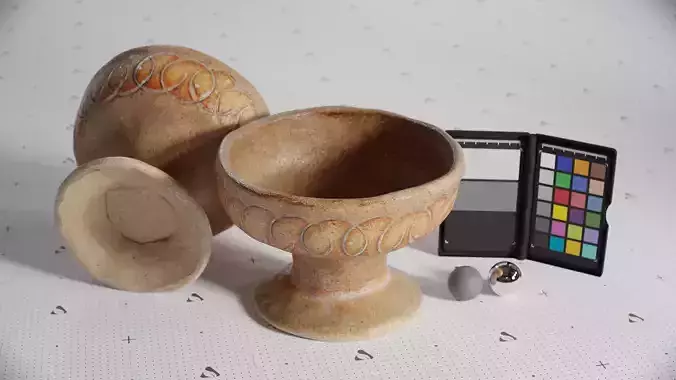 High-Res Photogrammetry 3D Clay Goblet