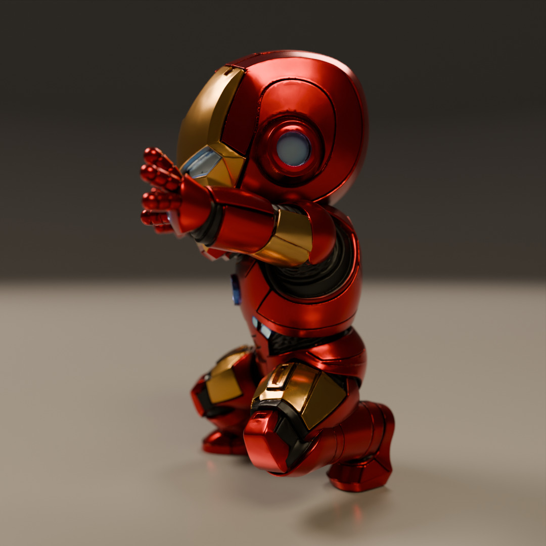 baby iron man 3D print model_14