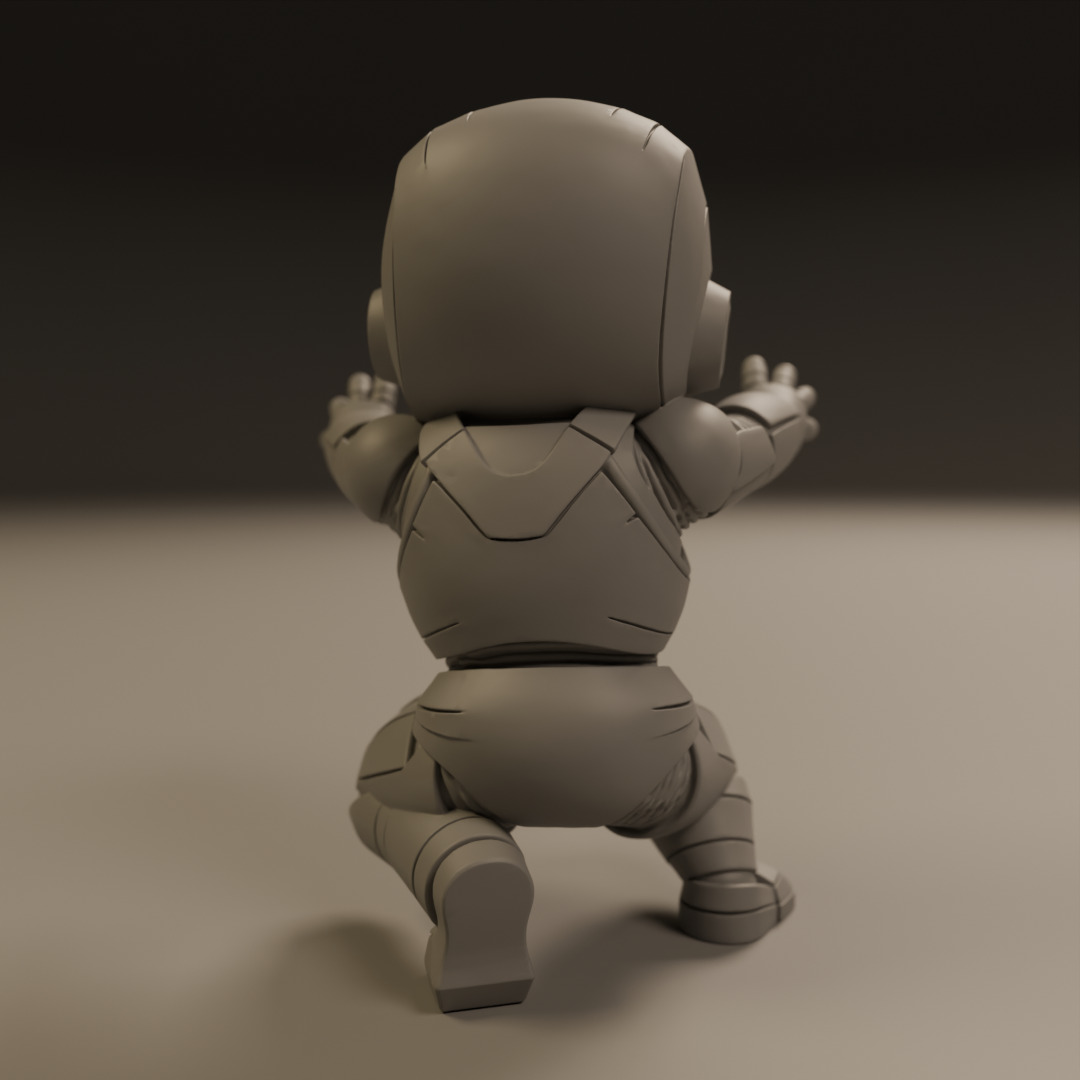 baby iron man 3D print model_3