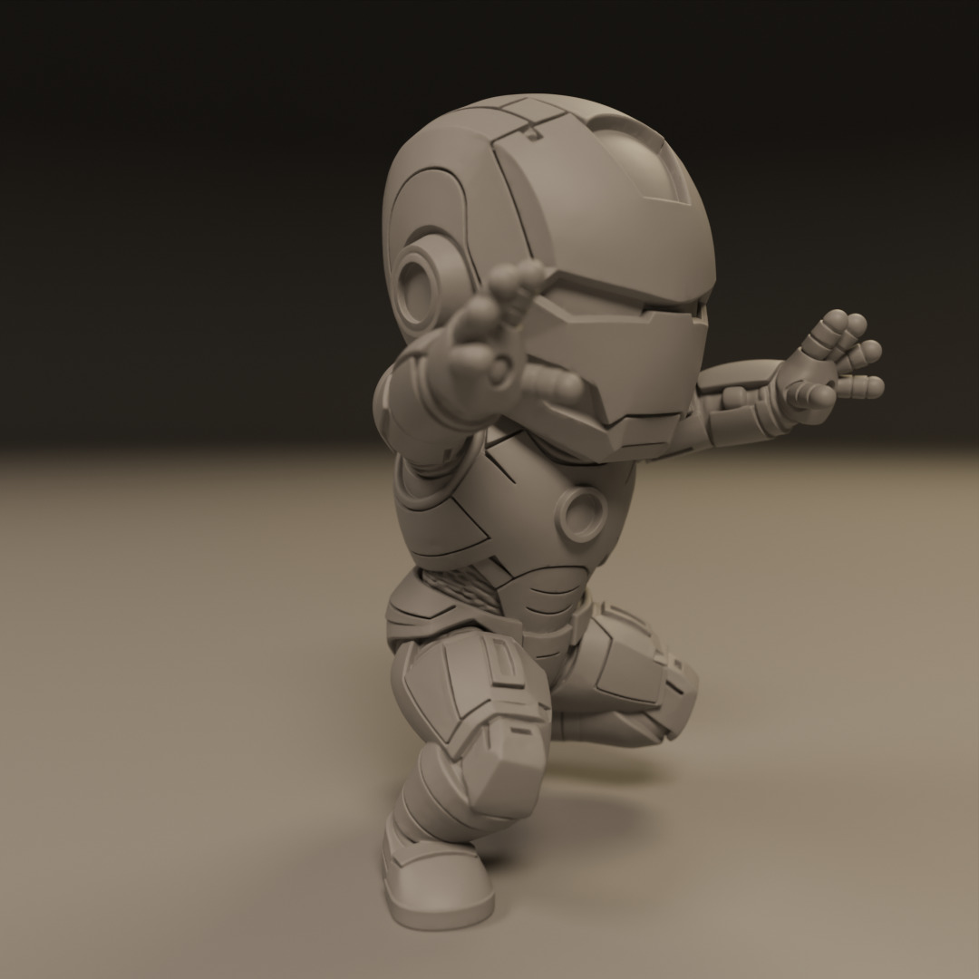 baby iron man 3D print model_4