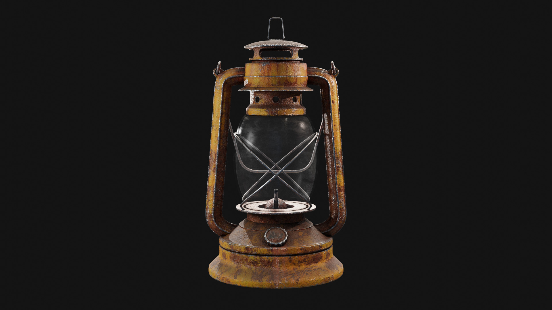 Kerosene Lamp Low-poly 3D model_1