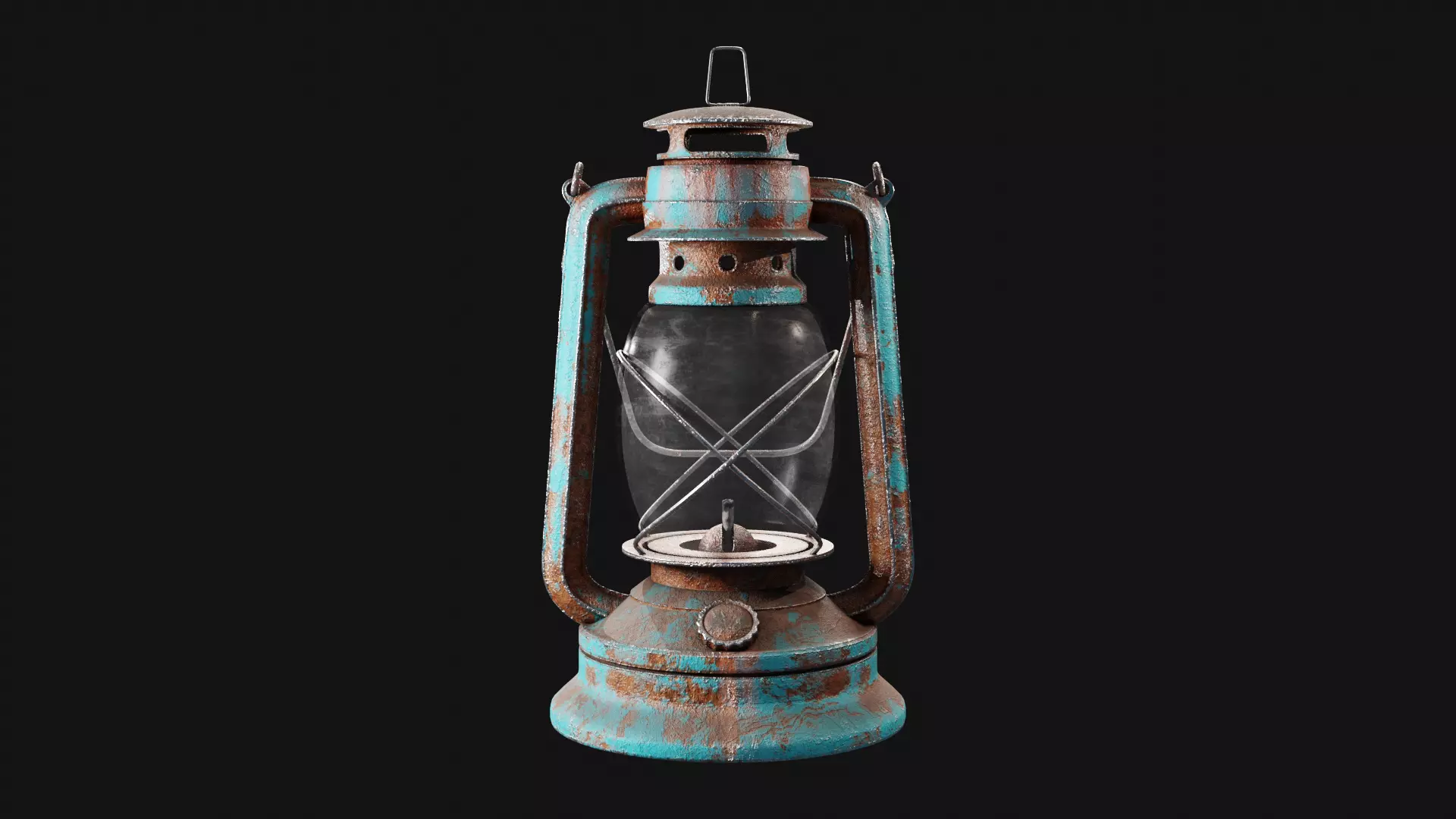 Kerosene Lamp Low-poly 3D model_0