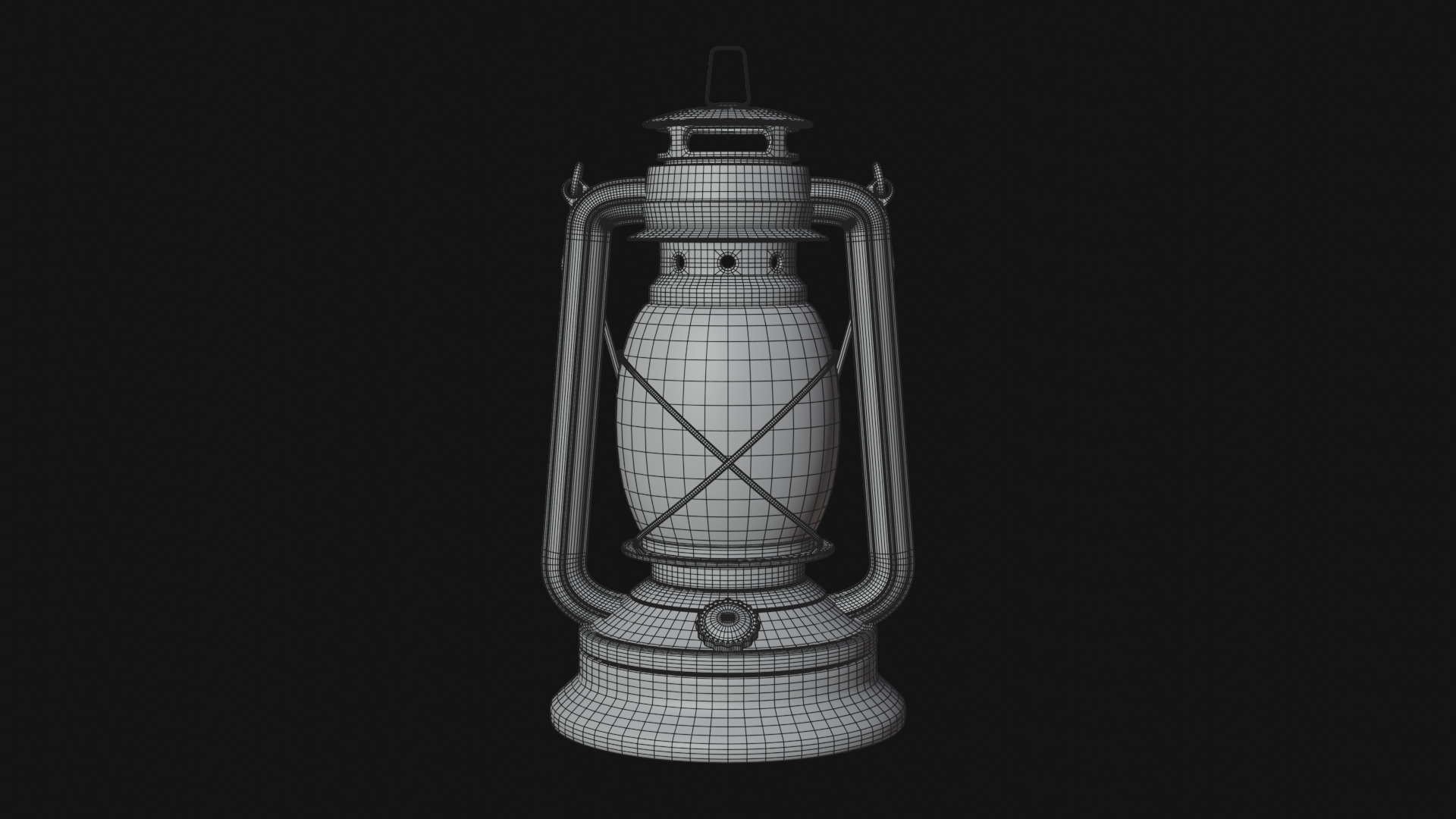 Kerosene Lamp Low-poly 3D model_25