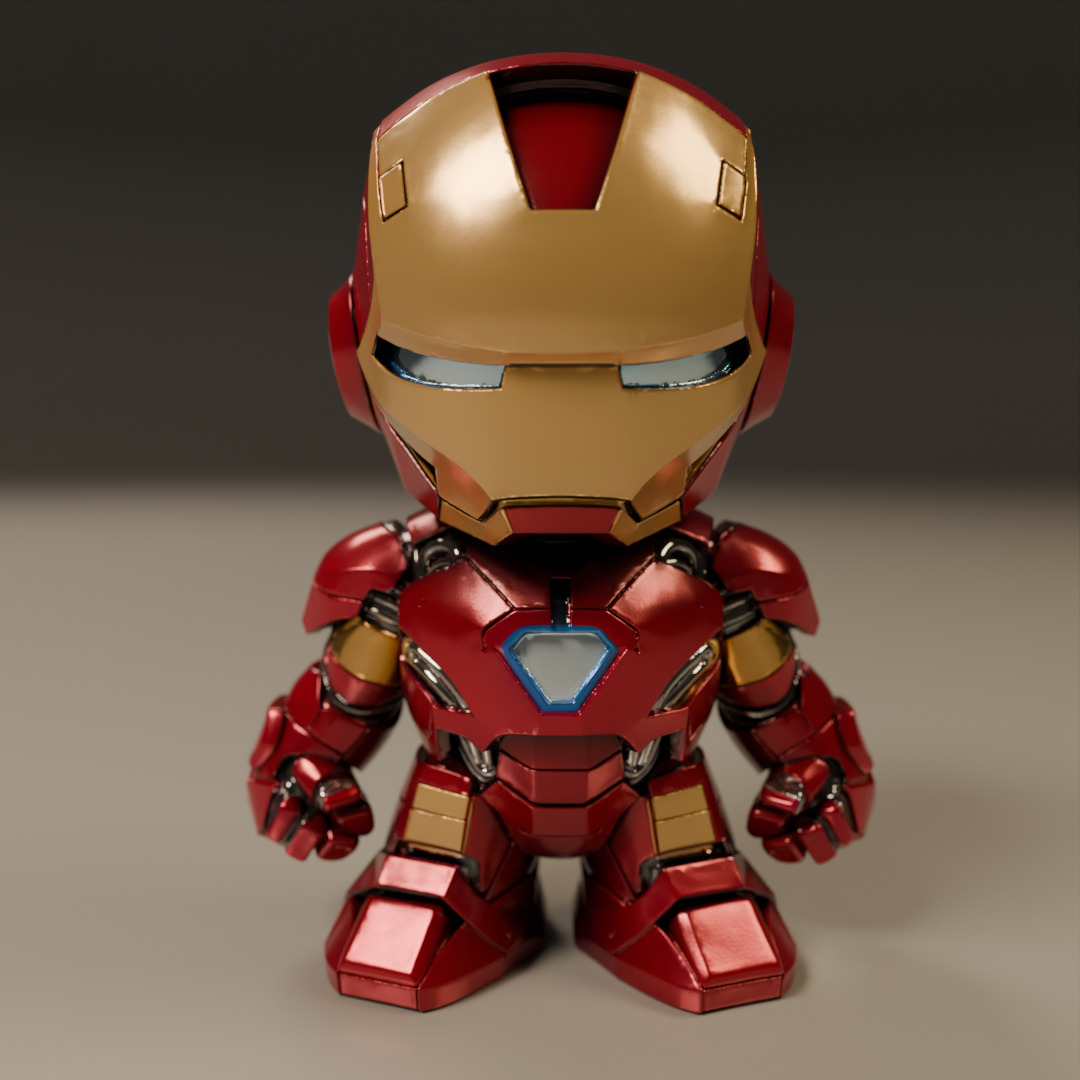 baby iron man 3D print model_9