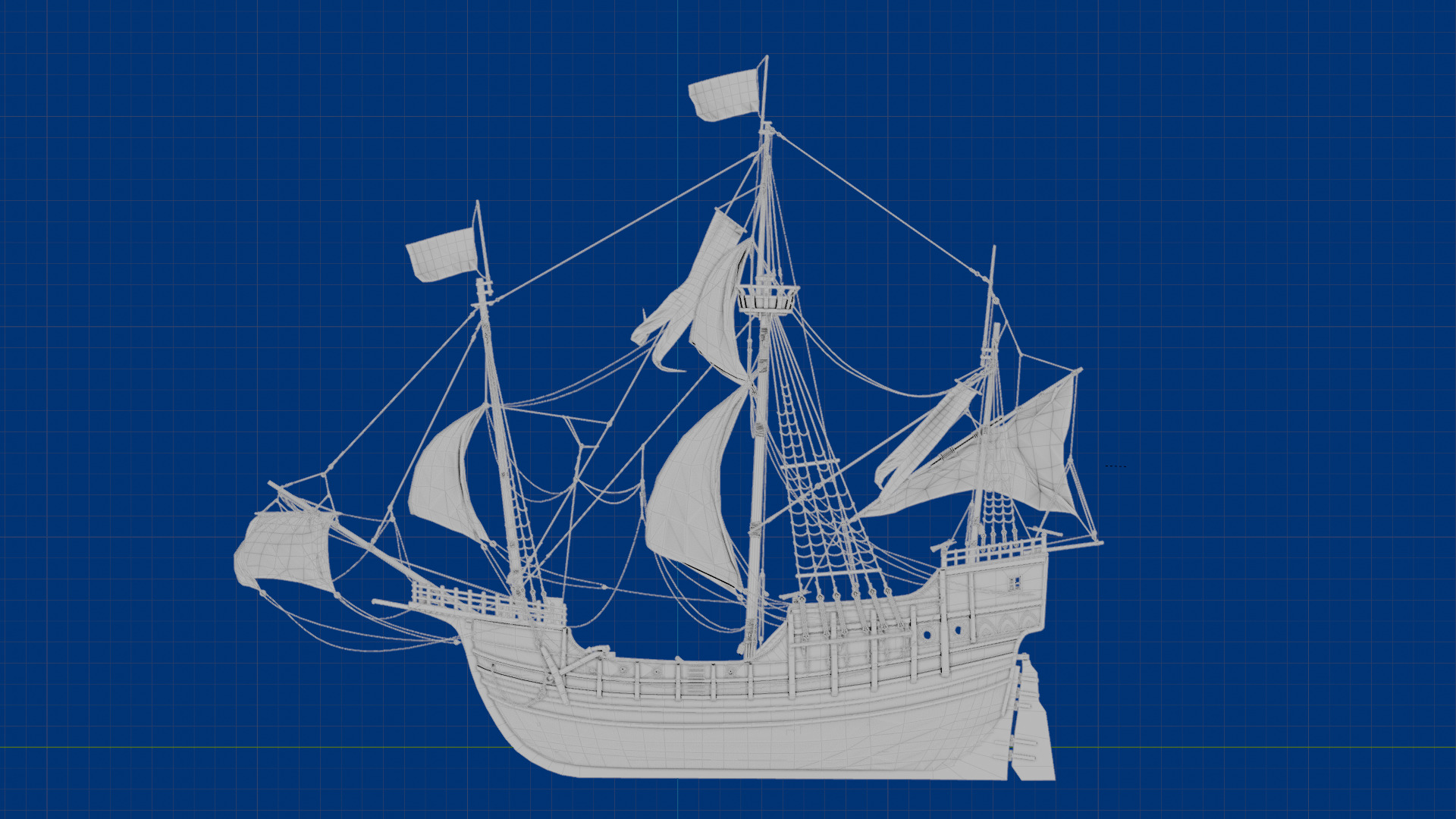 Santa Maria Ship With Fully Detailed Interiors 3D model_22