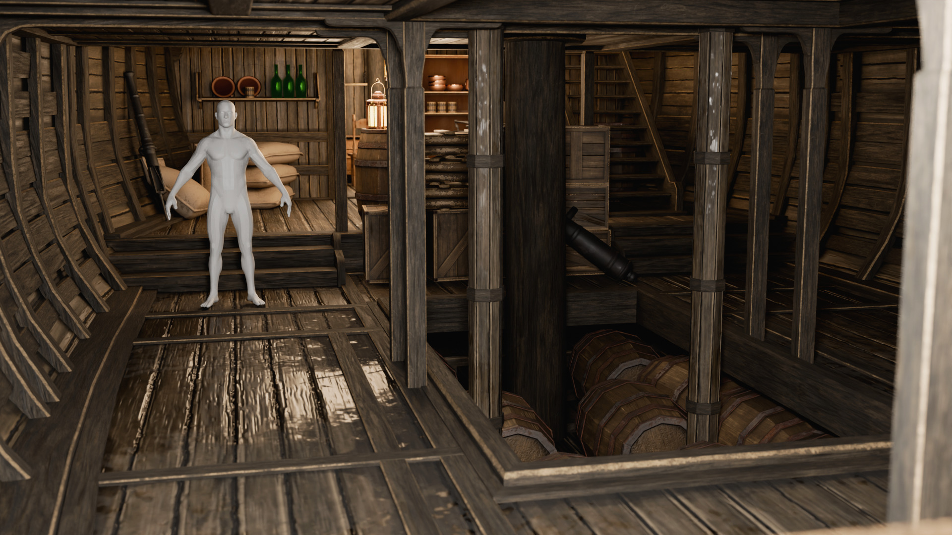 Santa Maria Ship With Fully Detailed Interiors 3D model_8