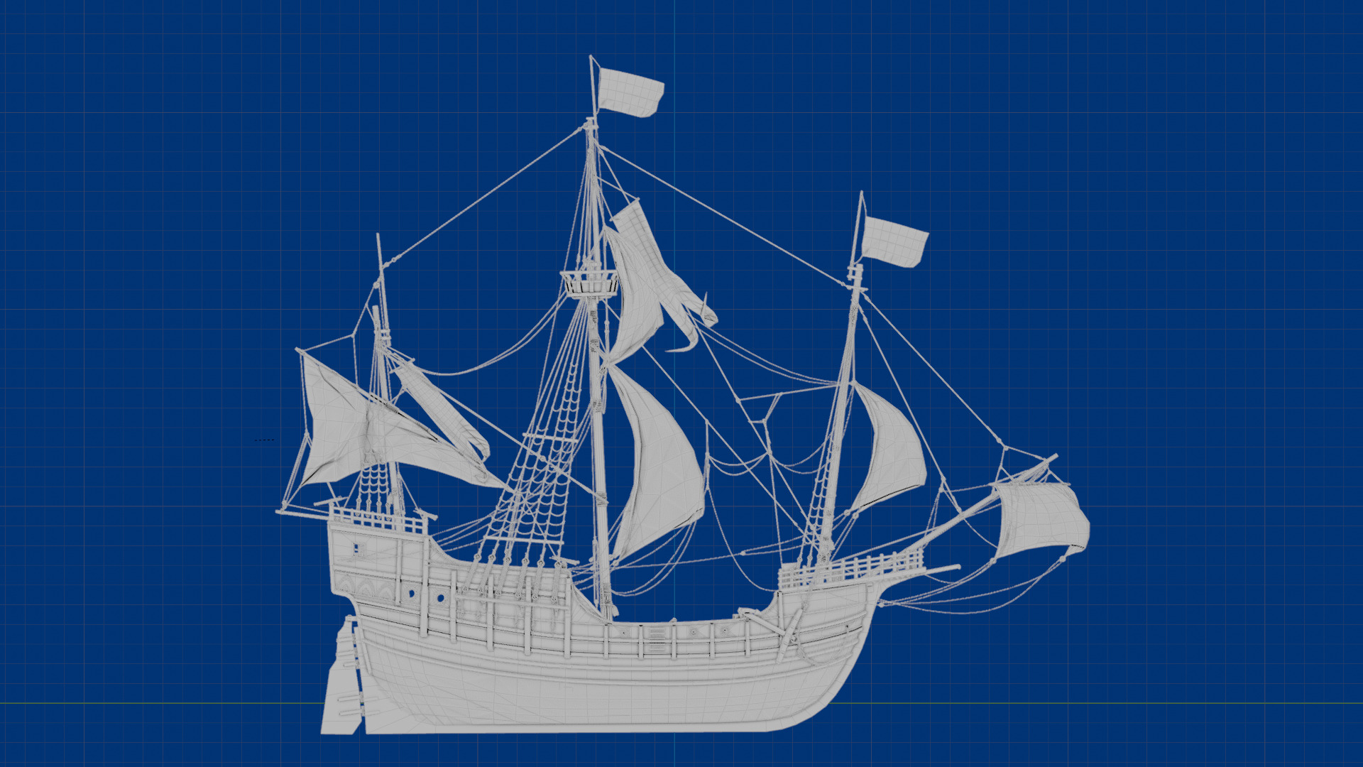 Santa Maria Ship With Fully Detailed Interiors 3D model_17