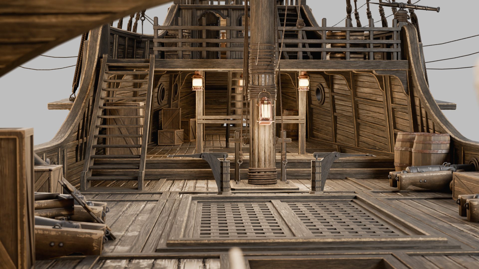 Santa Maria Ship With Fully Detailed Interiors 3D model_7