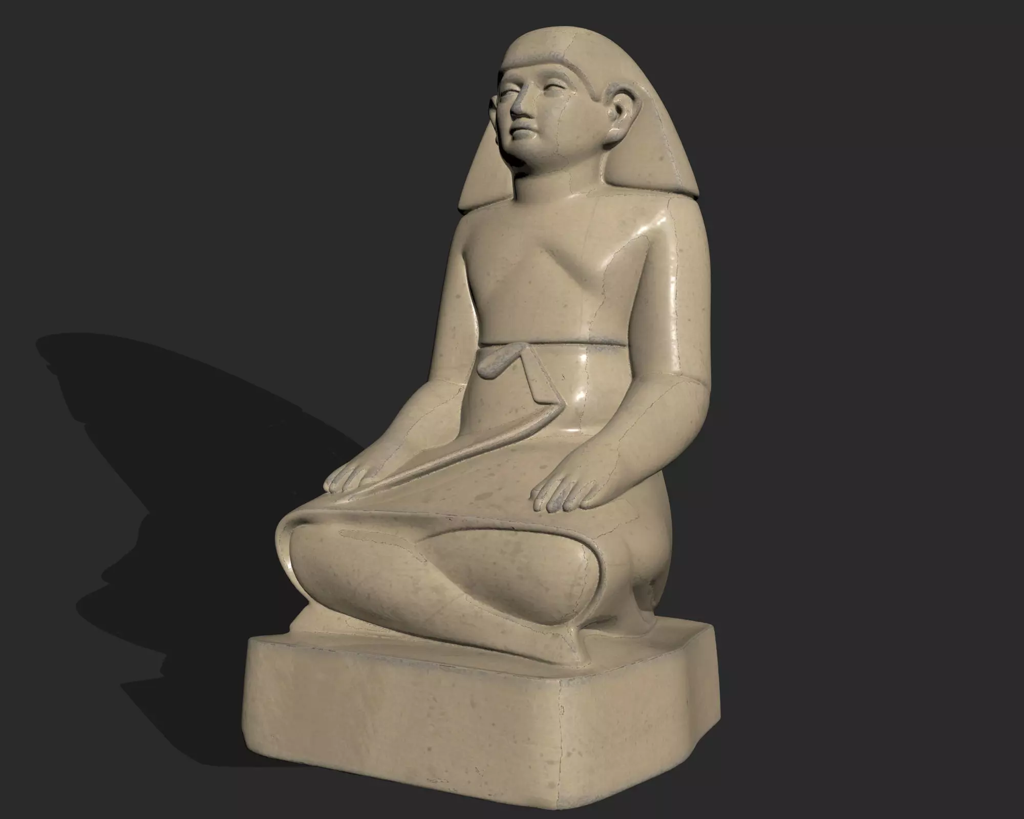 THE PRIEST EGYPTIAN ANCIENT STATUE - PHARAOHS - MUSEUM REPLICAS 3D print model_0