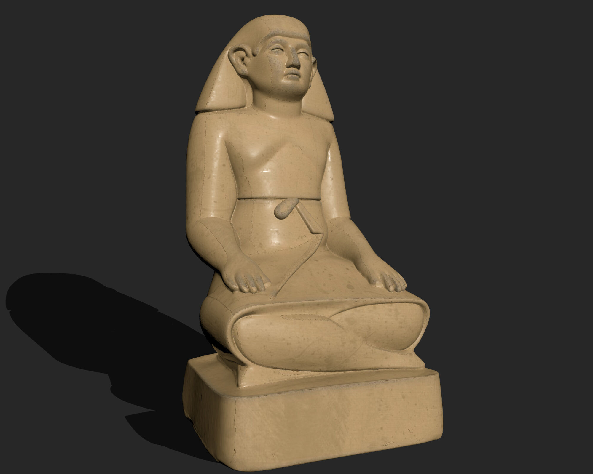 THE PRIEST EGYPTIAN ANCIENT STATUE - PHARAOHS - MUSEUM REPLICAS 3D print model_1