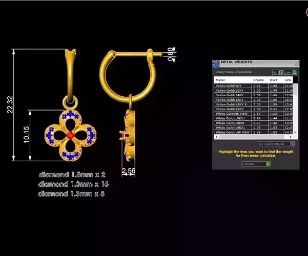 52a diamond flower earrings 