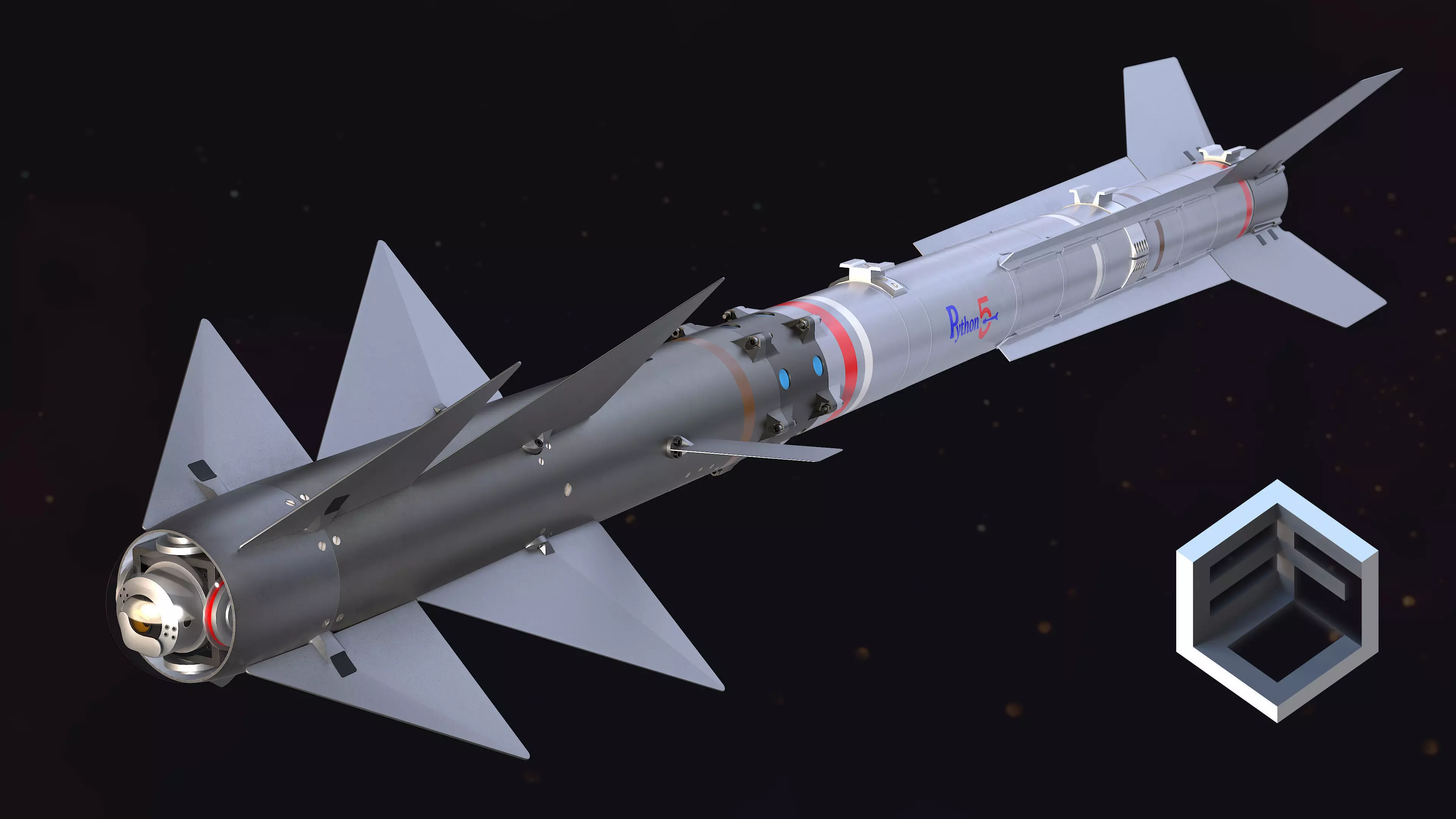 PYTHON-5 Misslie 3D model_0