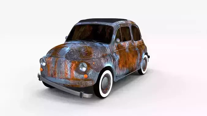 Rusty FIat 500 Nuova rev 3D model
