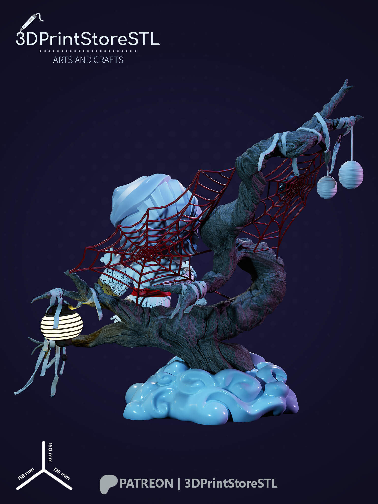 Rui Chibi From Demon Slayer - Anime Fan - STL File 3D print model_3