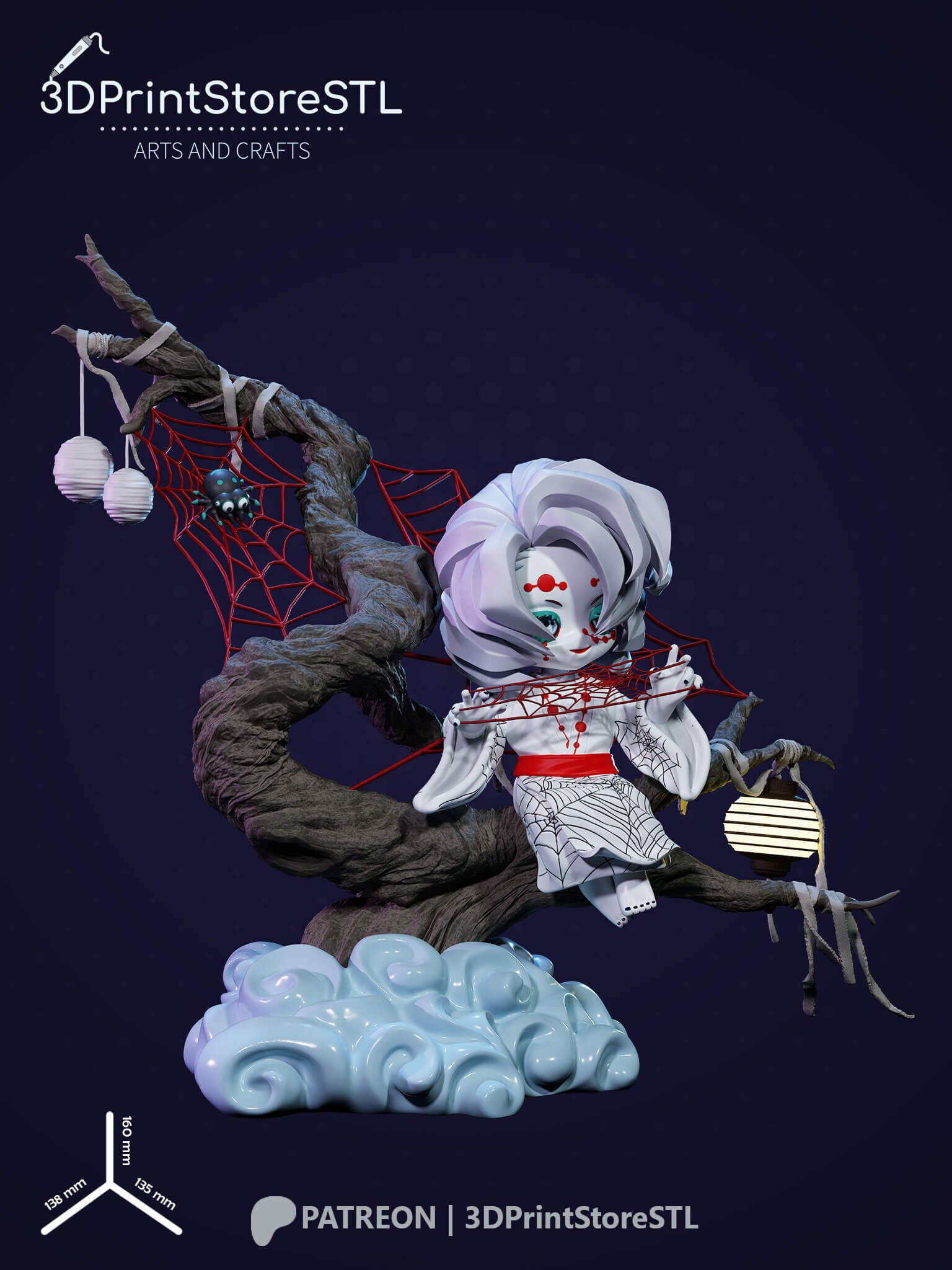 Rui Chibi From Demon Slayer - Anime Fan - STL File 3D print model_1