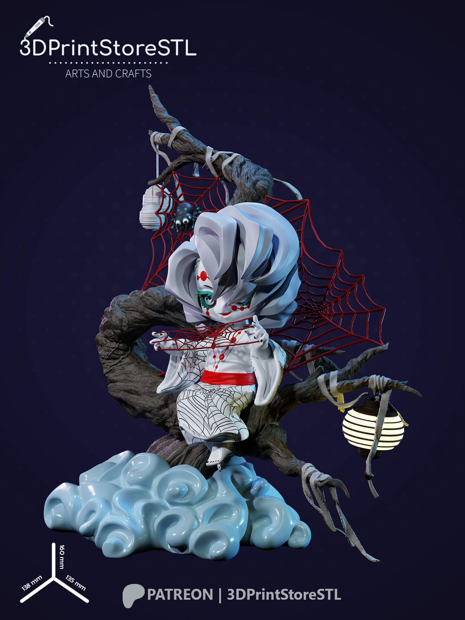 Rui Chibi From Demon Slayer - Anime Fan - STL File 3D print model_2