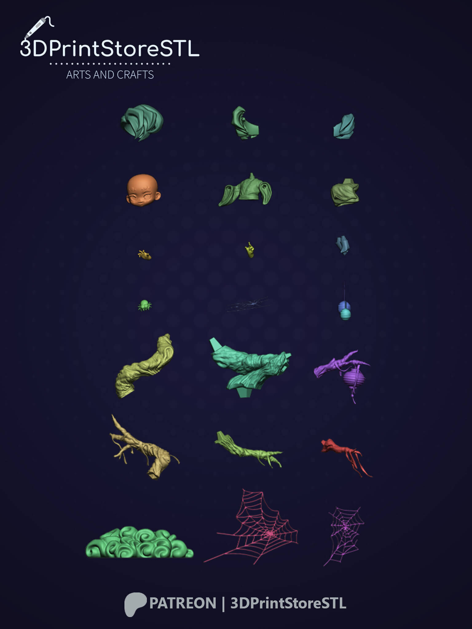 Rui Chibi From Demon Slayer - Anime Fan - STL File 3D print model_9