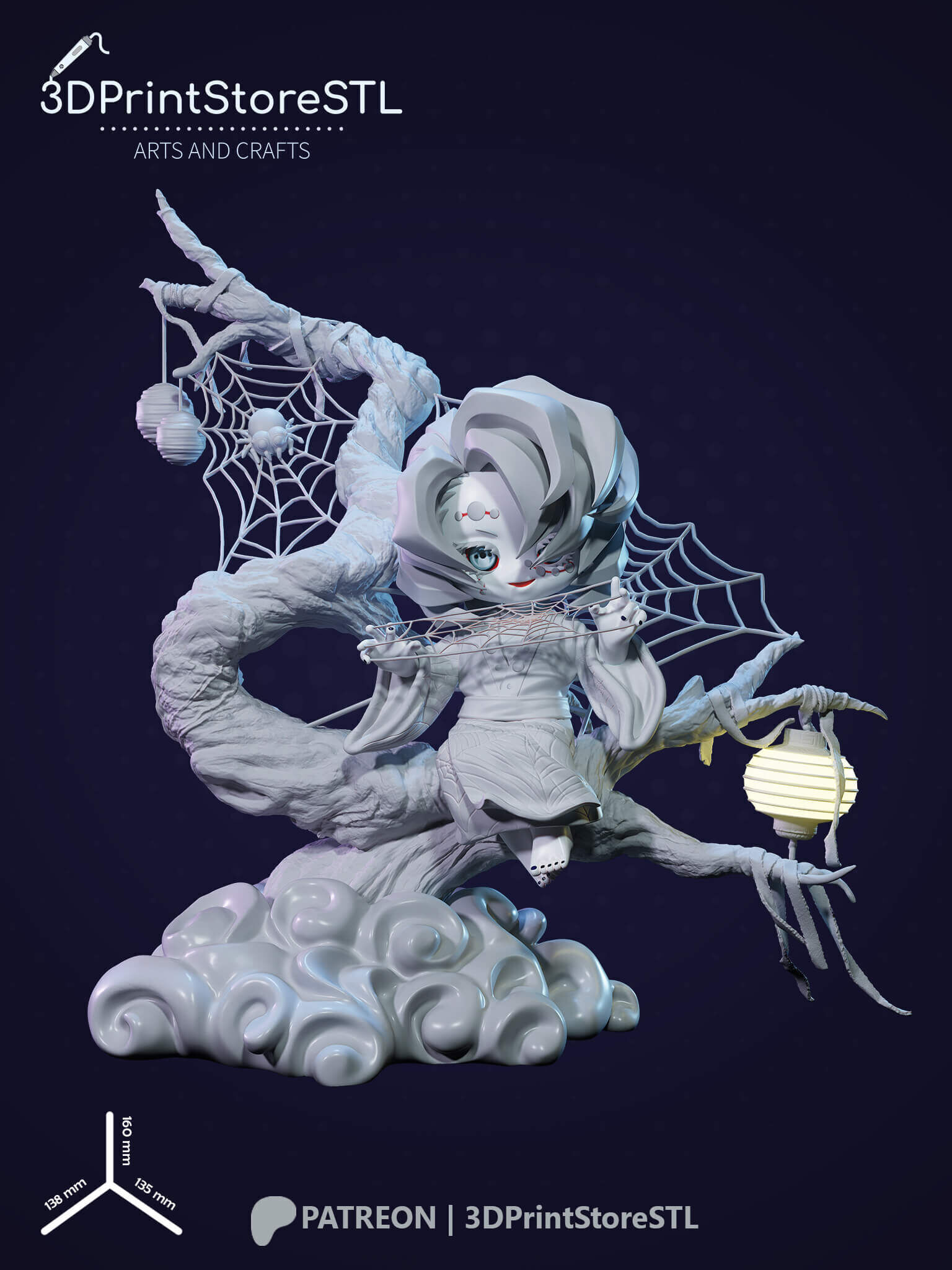 Rui Chibi From Demon Slayer - Anime Fan - STL File 3D print model_4