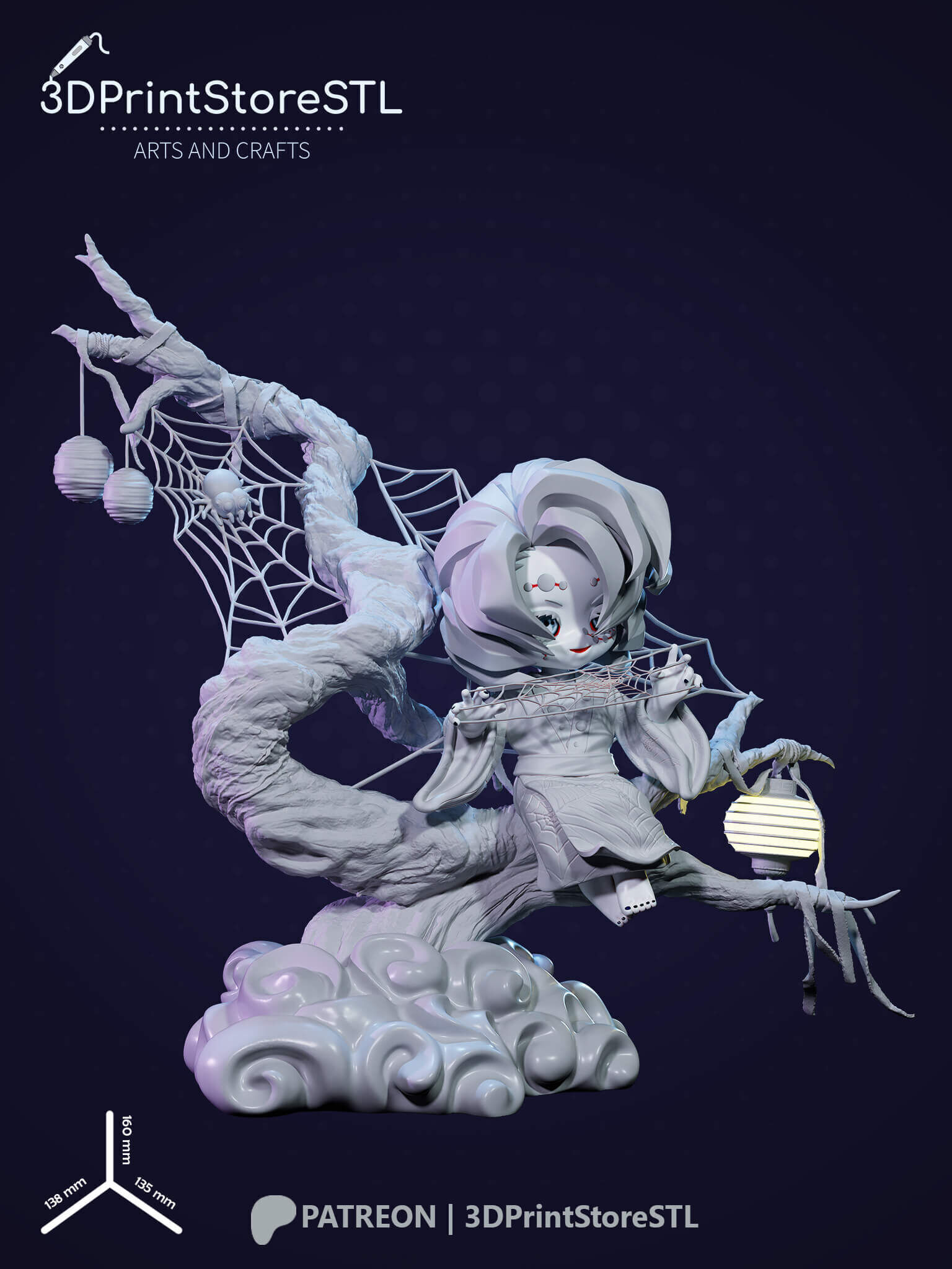 Rui Chibi From Demon Slayer - Anime Fan - STL File 3D print model_5