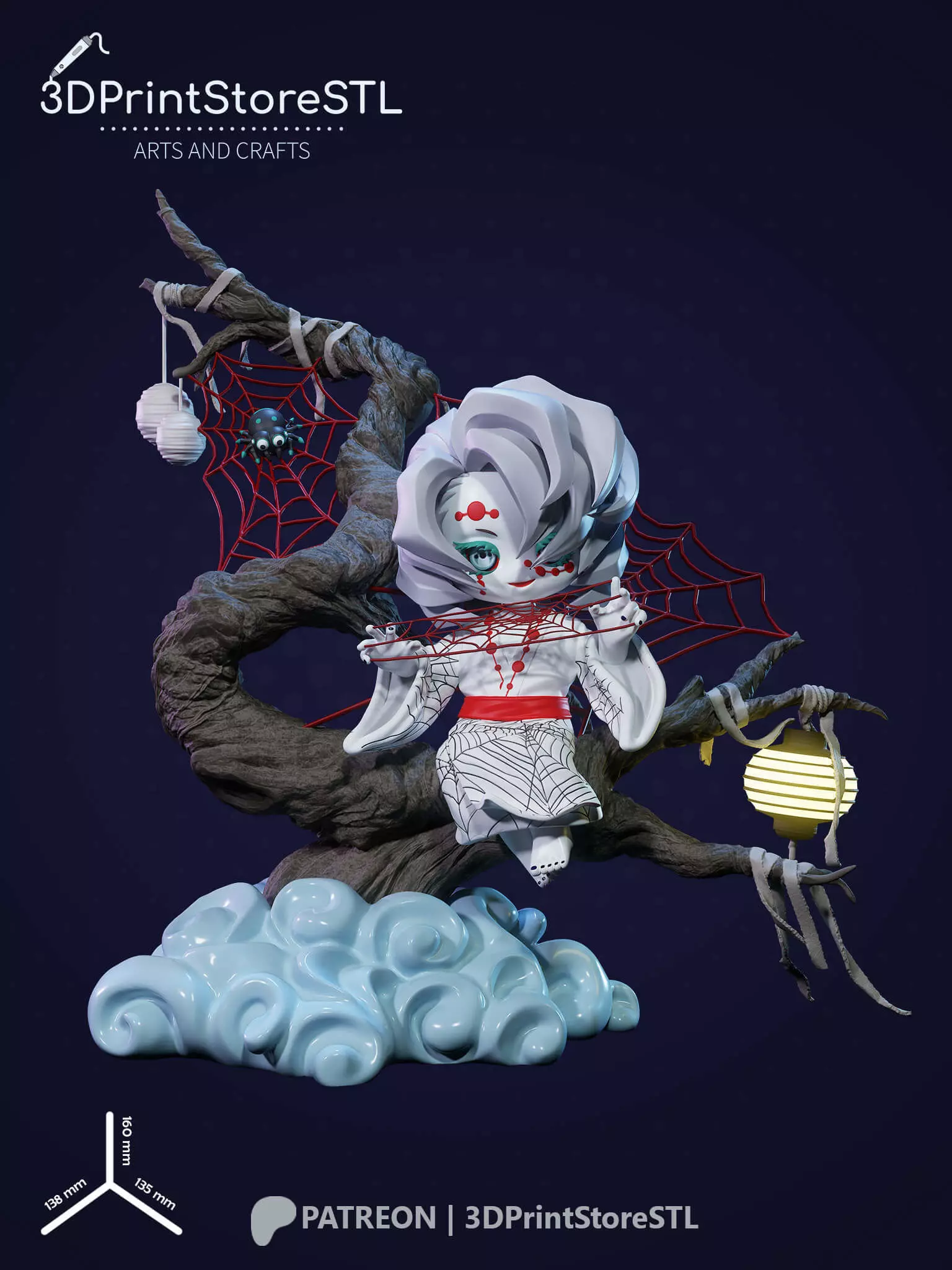 Rui Chibi From Demon Slayer - Anime Fan - STL File 3D print model_0