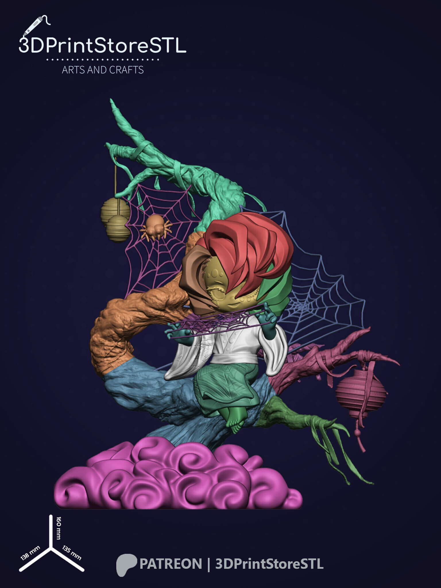 Rui Chibi From Demon Slayer - Anime Fan - STL File 3D print model_8