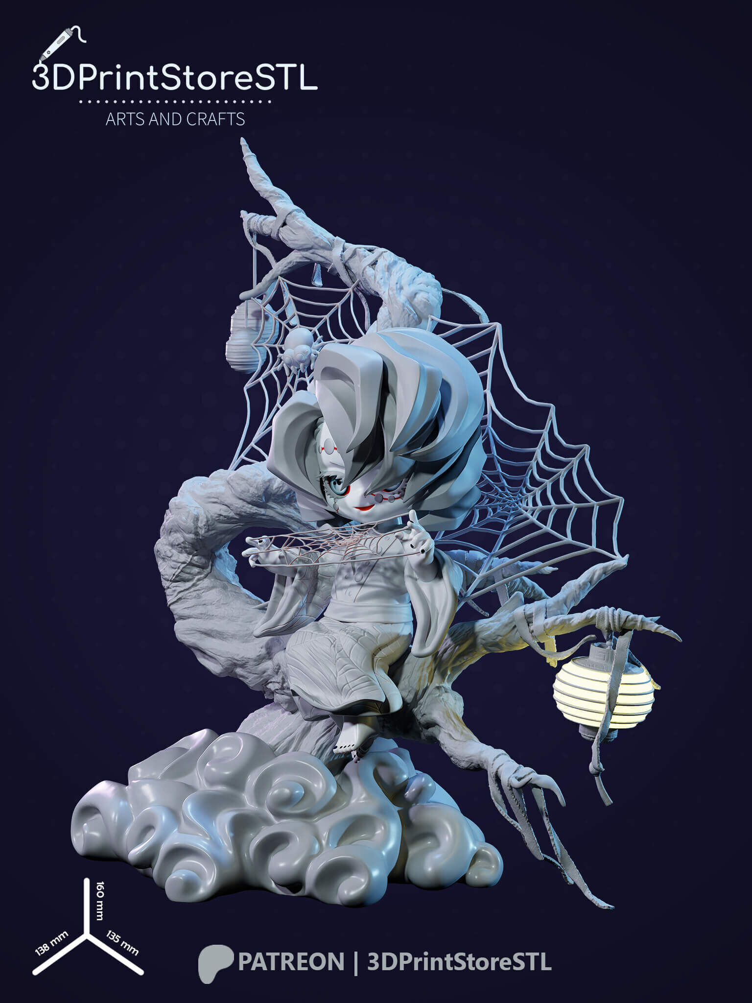 Rui Chibi From Demon Slayer - Anime Fan - STL File 3D print model_6