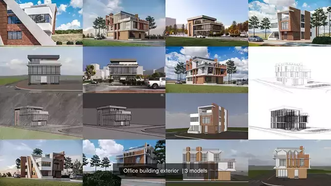 Office building exterior  3D Model Collection