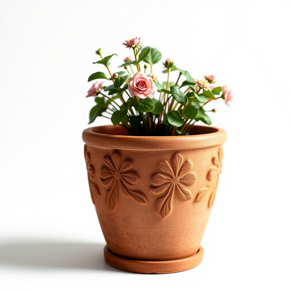 Decorative Flower Pot with Flowers Model Pack Low-poly 3D model_2