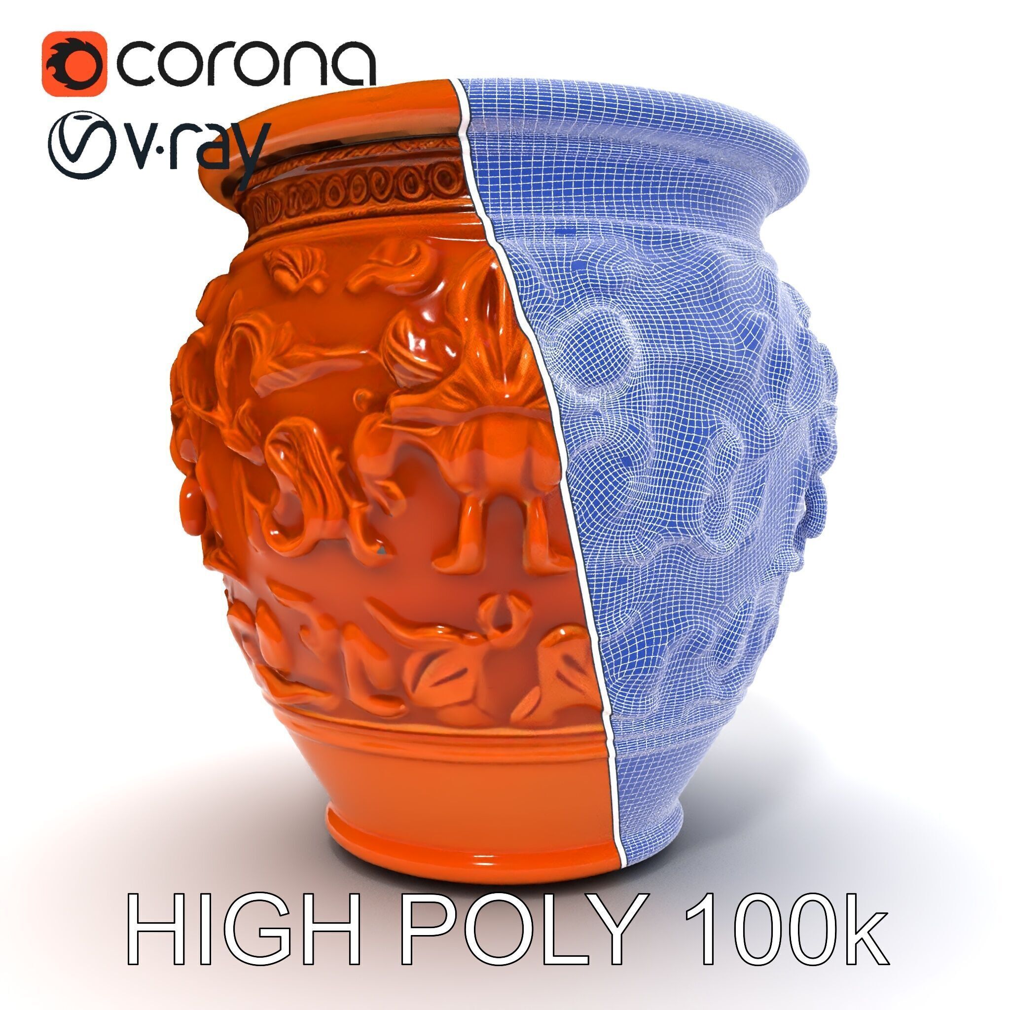 Decorative Ornamental Vase Model Pack for Architectural Visua... Low-poly 3D model_31