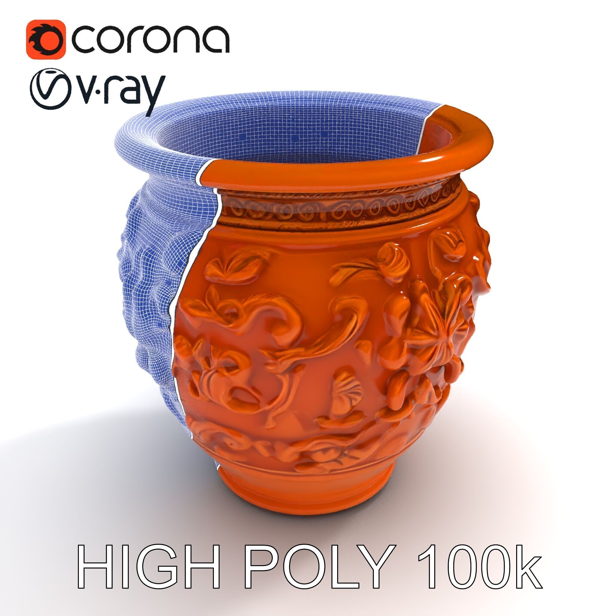 Decorative Ornamental Vase Model Pack for Architectural Visua... Low-poly 3D model_35