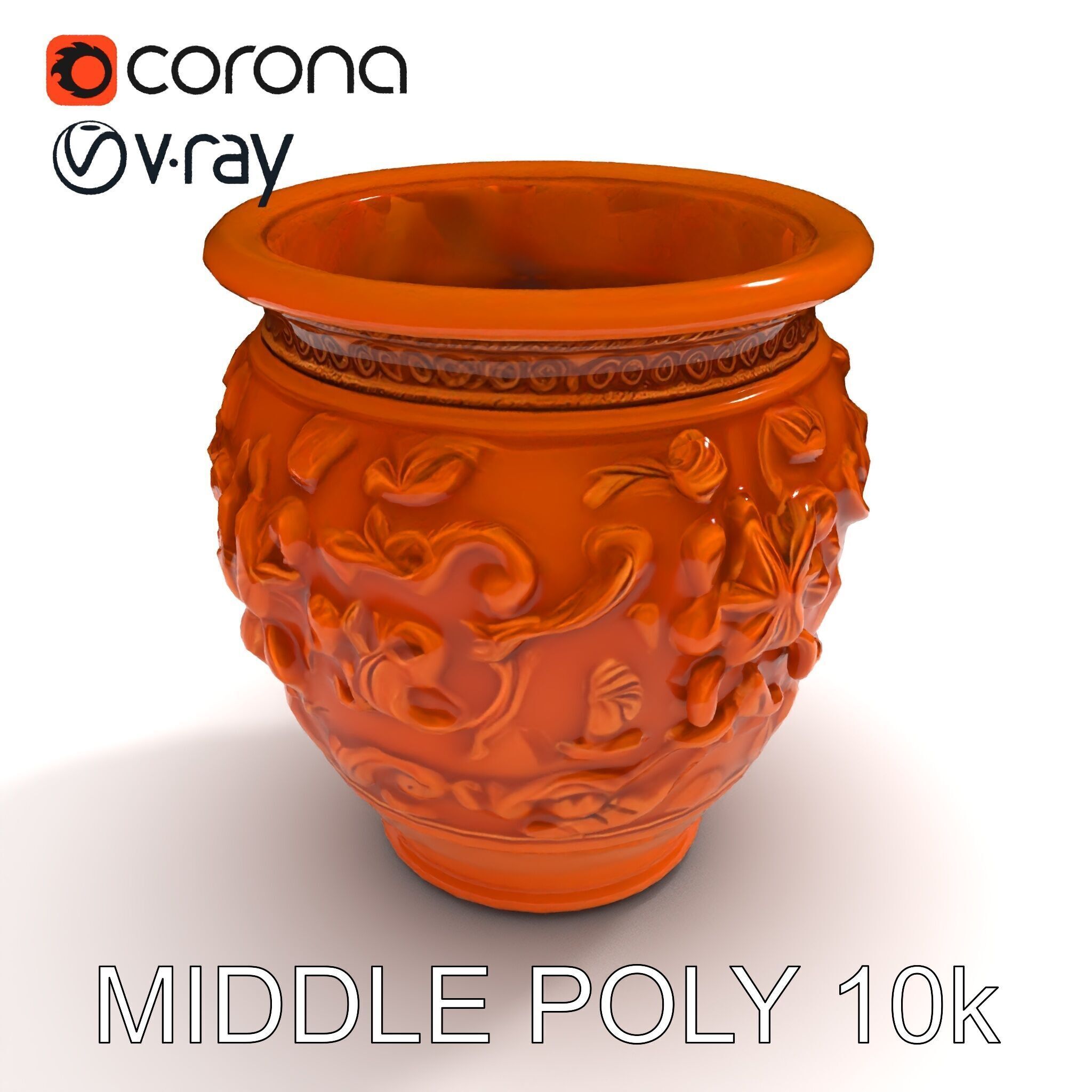 Decorative Ornamental Vase Model Pack for Architectural Visua... Low-poly 3D model_32