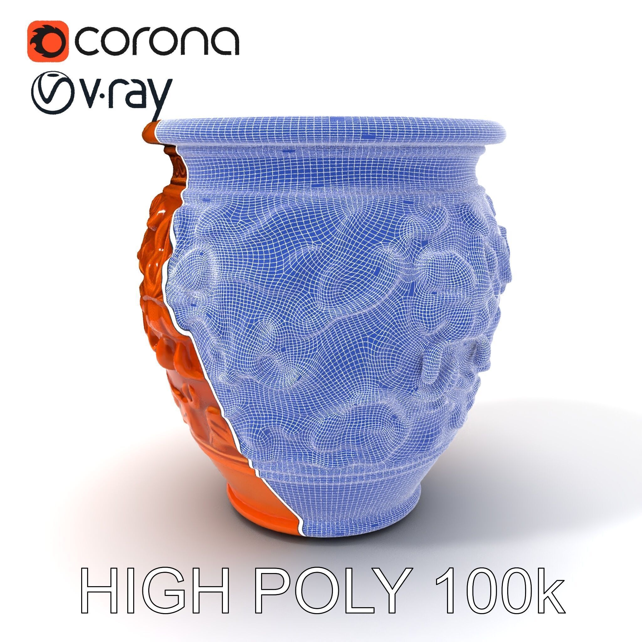 Decorative Ornamental Vase Model Pack for Architectural Visua... Low-poly 3D model_4