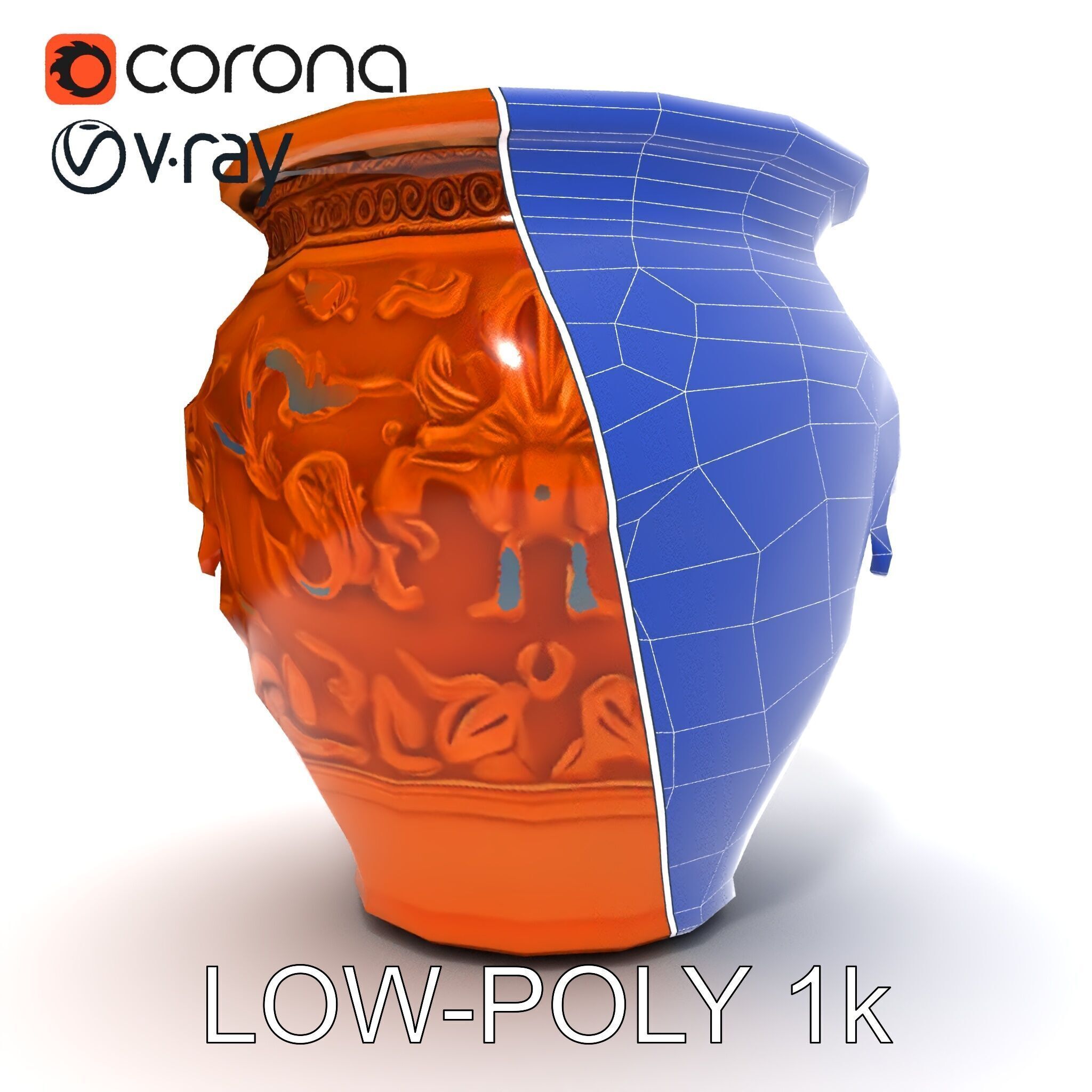 Decorative Ornamental Vase Model Pack for Architectural Visua... Low-poly 3D model_26