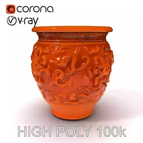 Decorative Ornamental Vase Model Pack for Architectural Visua... Low-poly 3D model