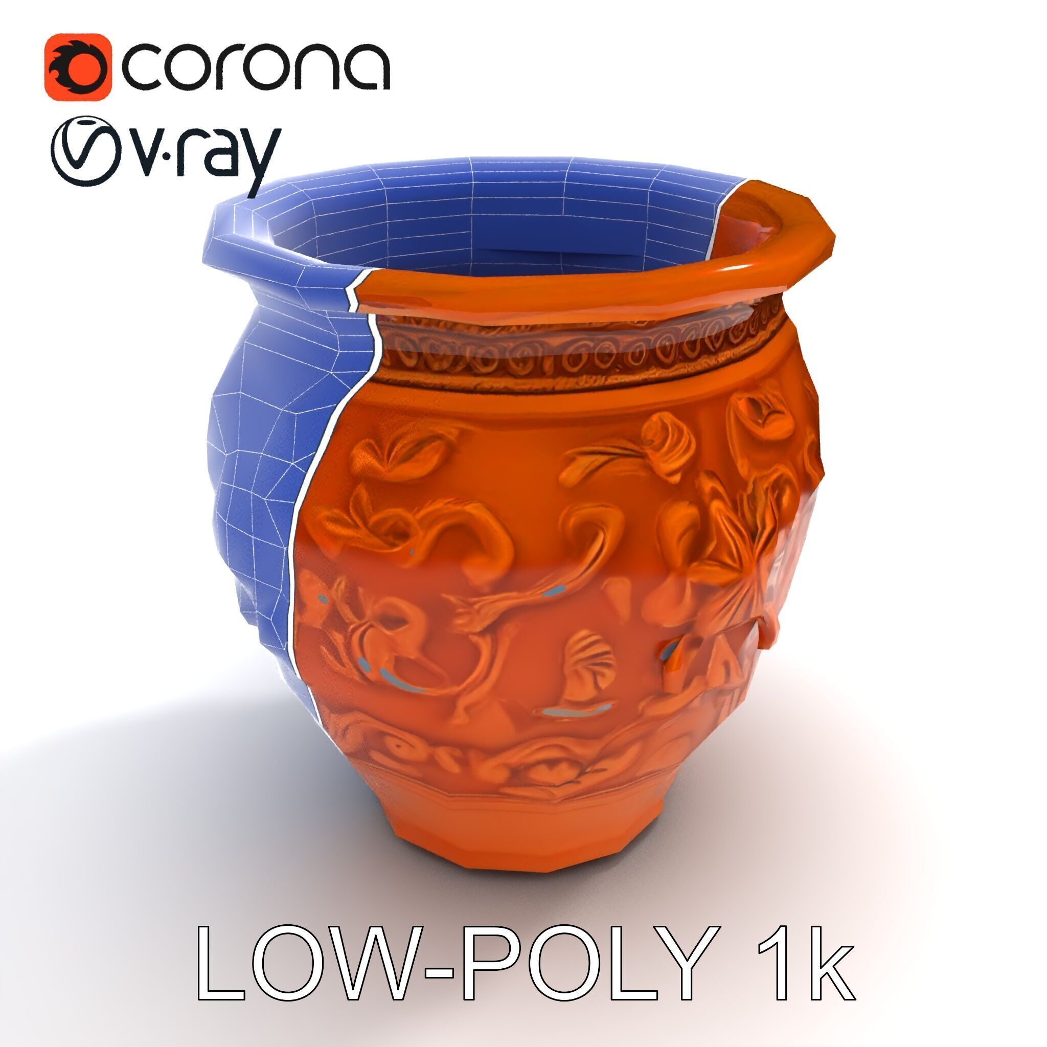 Decorative Ornamental Vase Model Pack for Architectural Visua... Low-poly 3D model_30