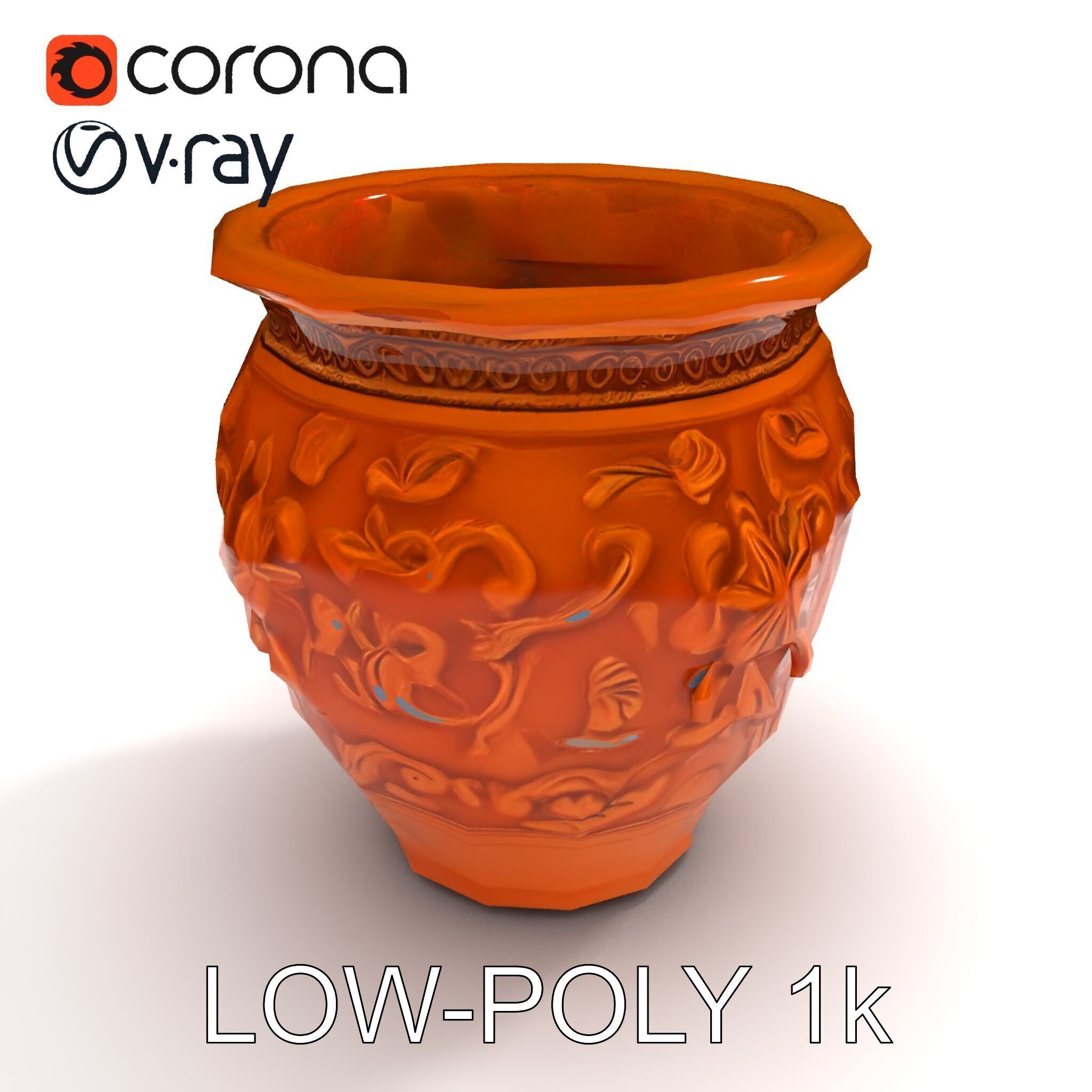 Decorative Ornamental Vase Model Pack for Architectural Visua... Low-poly 3D model_7