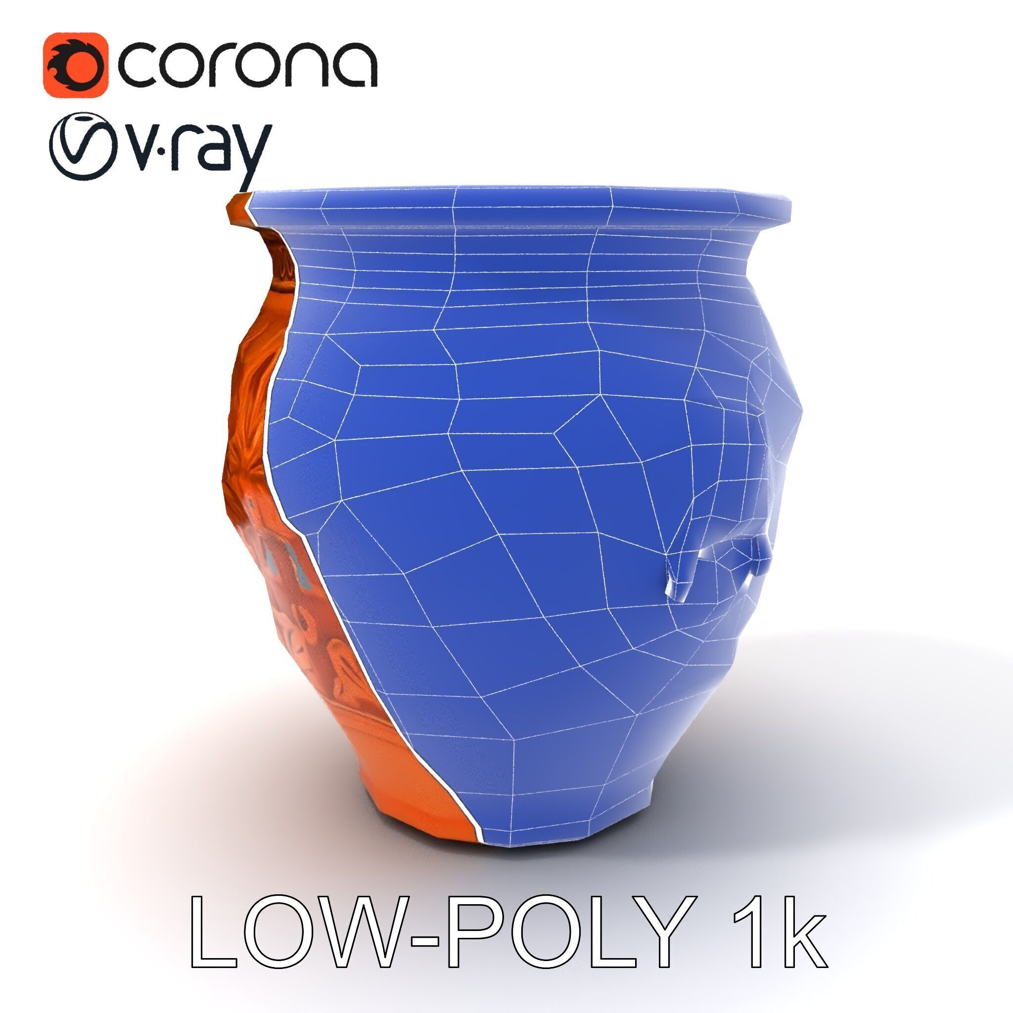 Decorative Ornamental Vase Model Pack for Architectural Visua... Low-poly 3D model_33
