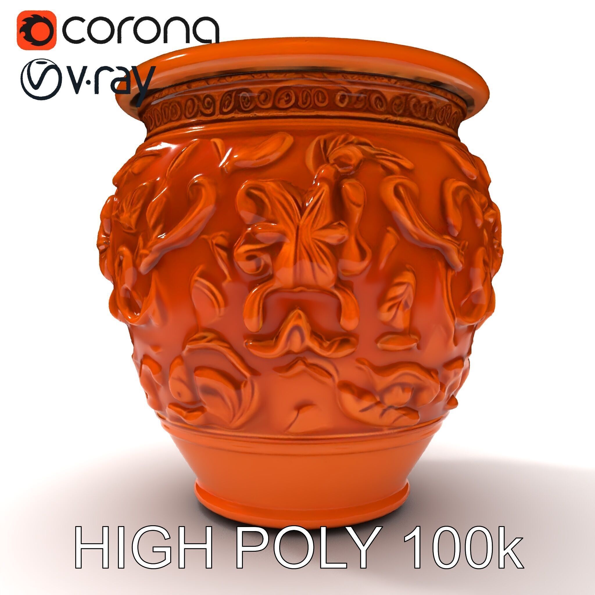 Decorative Ornamental Vase Model Pack for Architectural Visua... Low-poly 3D model_8