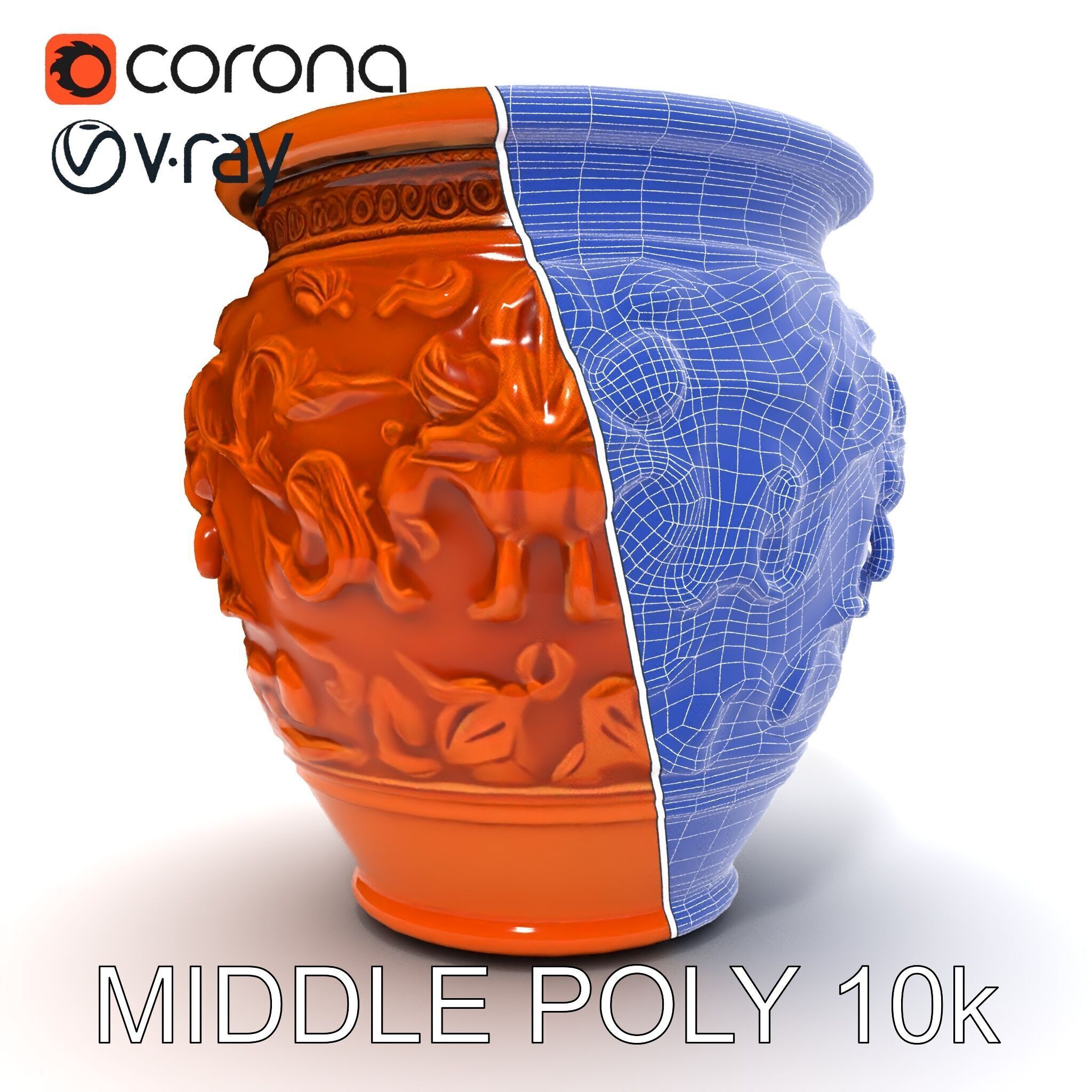 Decorative Ornamental Vase Model Pack for Architectural Visua... Low-poly 3D model_12