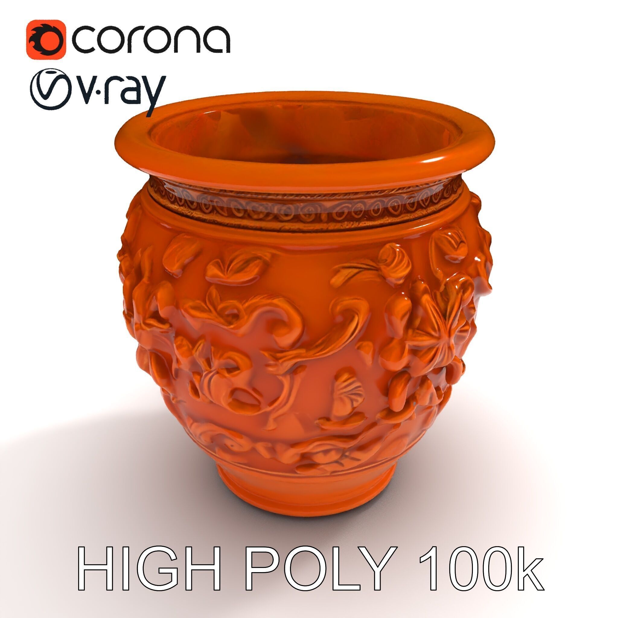 Decorative Ornamental Vase Model Pack for Architectural Visua... Low-poly 3D model_34