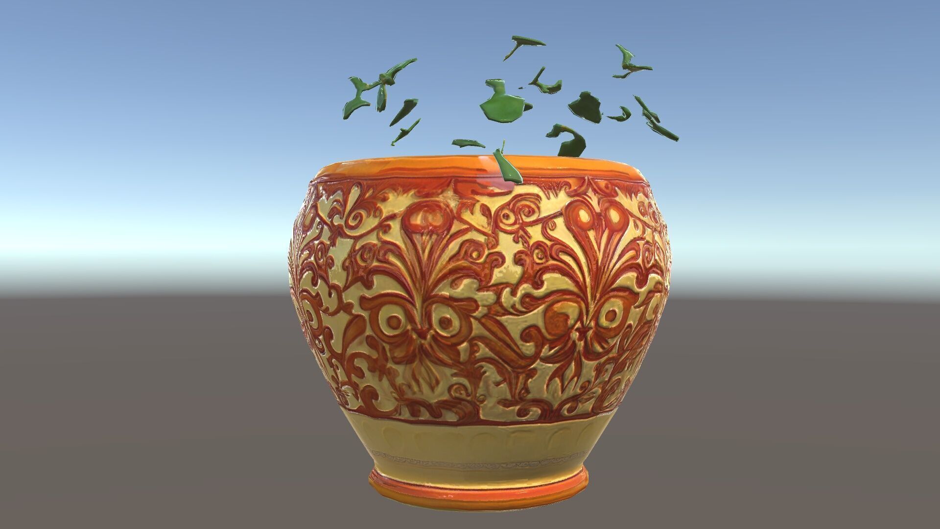 Ornate Decorative Planter with Greenery Model Pack Low-poly 3D model_15