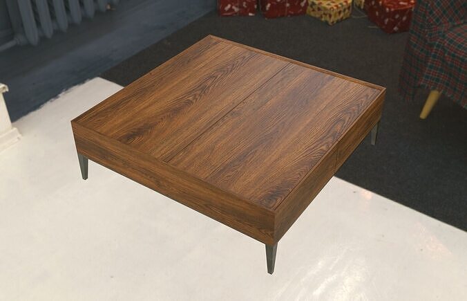 Modern Wooden Tea Table Free low-poly 3D model