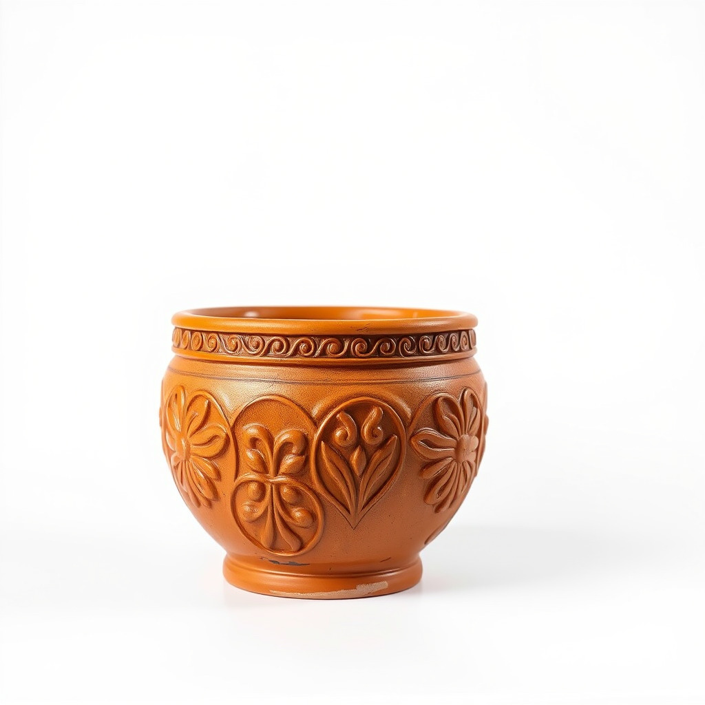 Ornate Terracotta Pot D Model Pack Low-poly 3D model_2