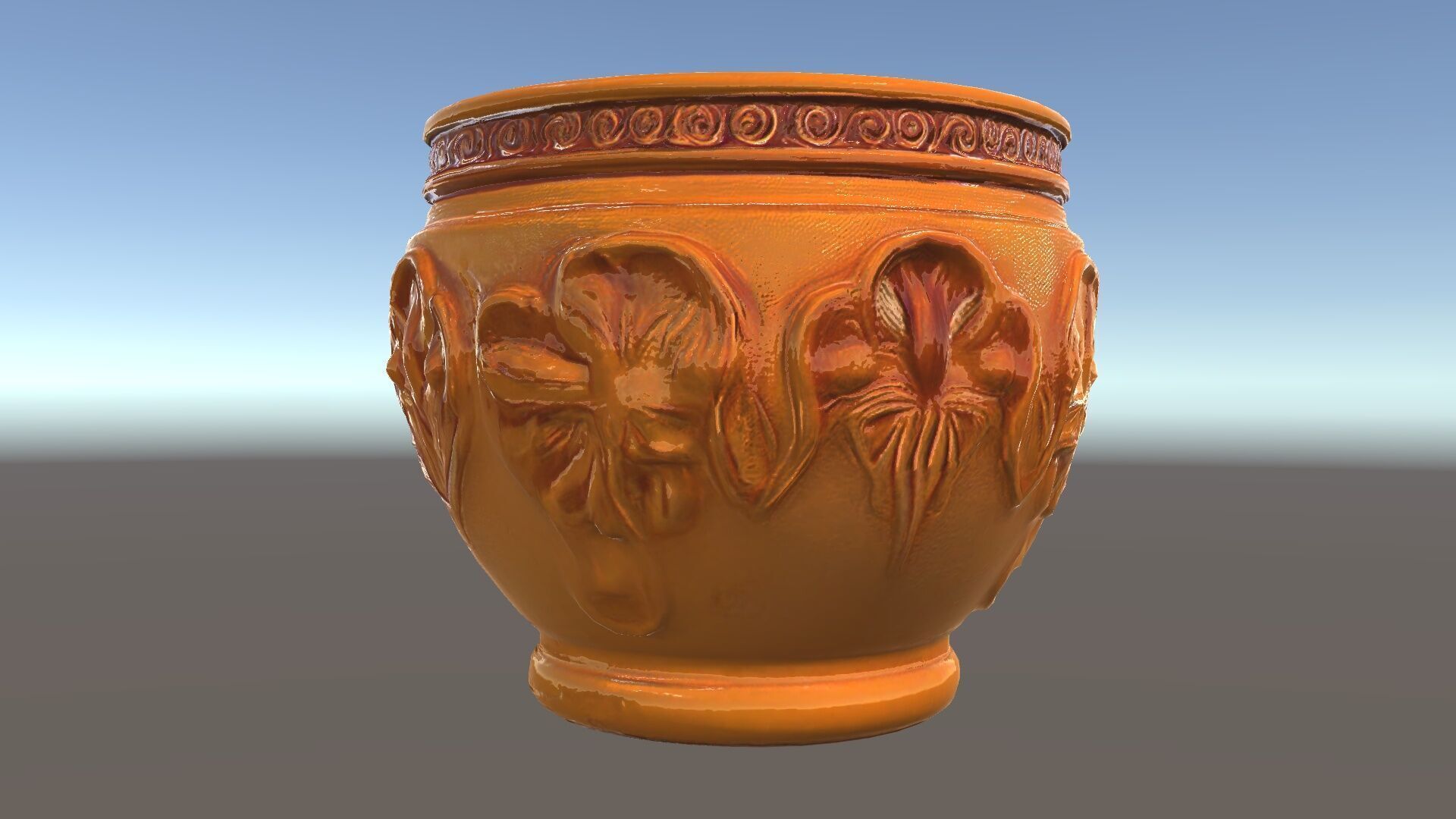 Ornate Terracotta Pot D Model Pack Low-poly 3D model_27