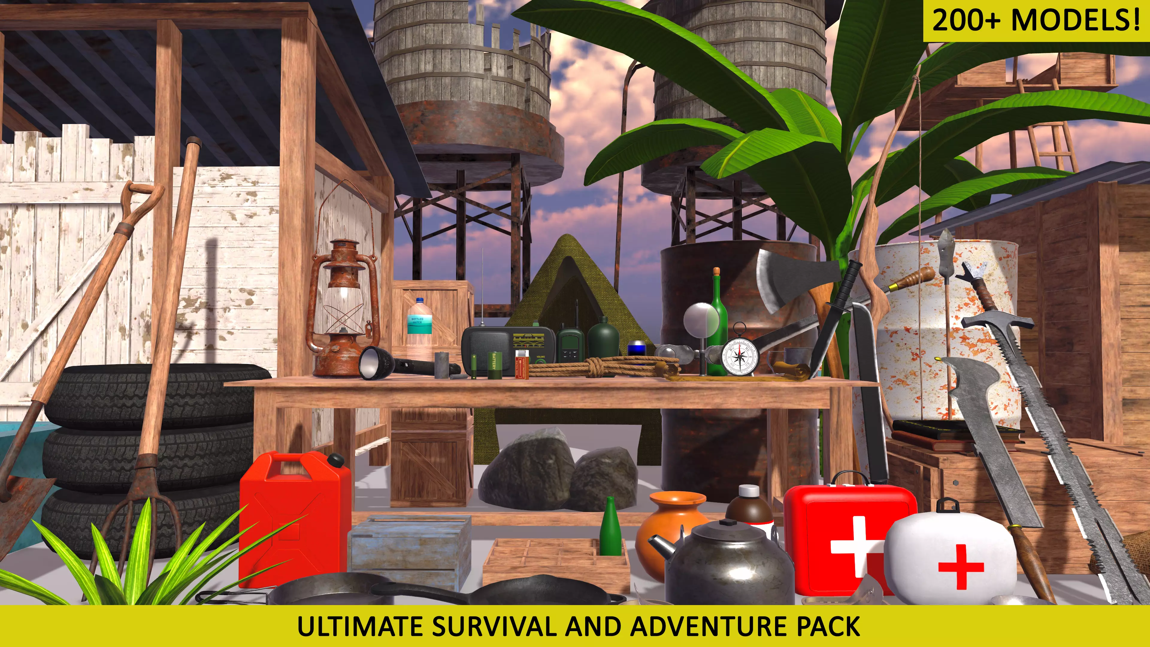 Adventure Mega Pack - 200 Low-poly 3D model_0